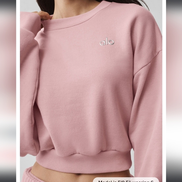 ALO Yoga Sweaters - ALO Yoga Pink Scoop Neck Cropped Sweater